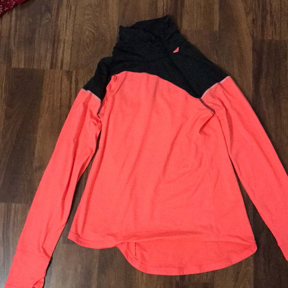Bright coral and black active jacket